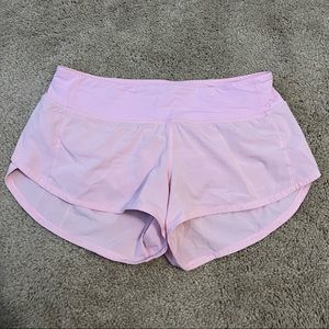 Pink Lululemon Speed Up Shorts